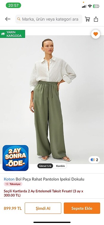 Tencel kumaş haki pantolon yeşil koton