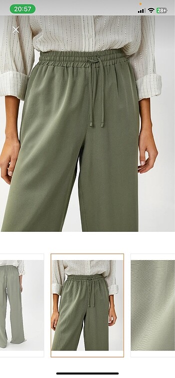 Koton Tencel kumaş haki pantolon yeşil koton
