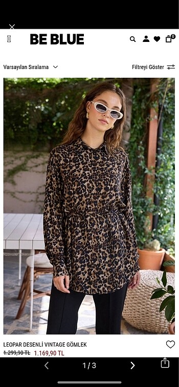 Beblue be blue leopar desenli gömlek