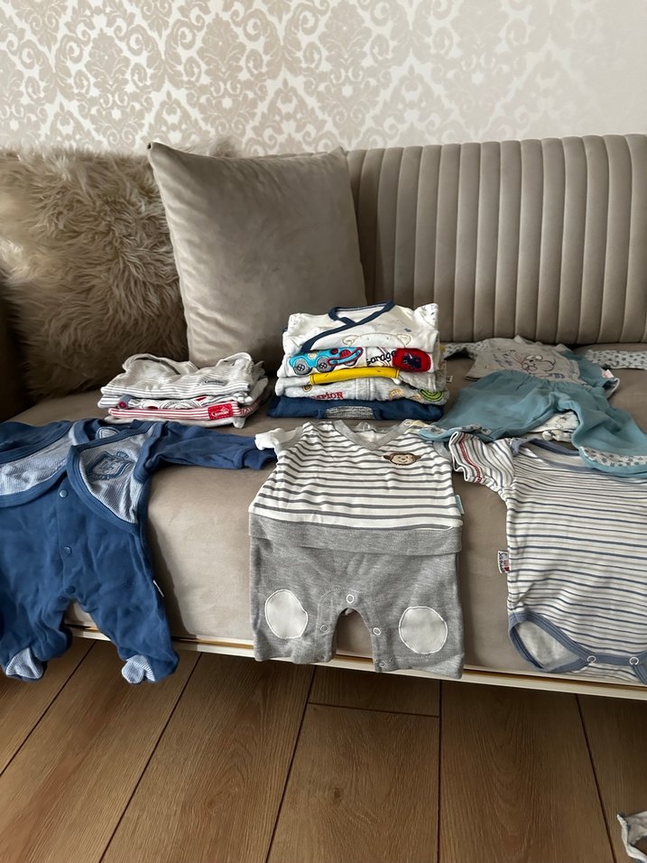 Mavi Gri Baskılı Bebek Tulumu - Görsel 4