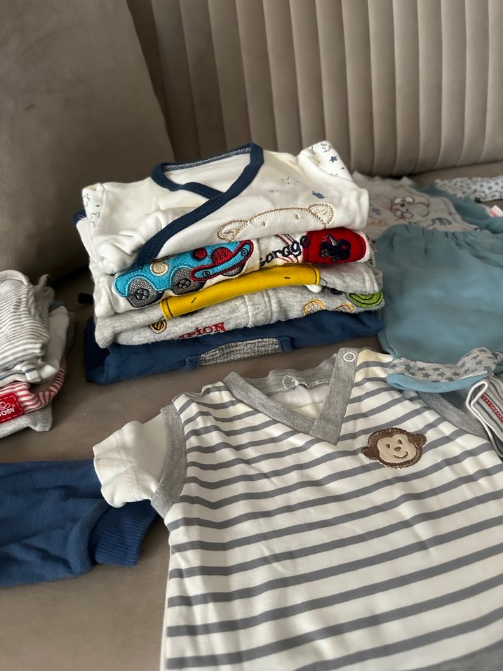 Mavi Gri Baskılı Bebek Tulumu - Görsel 3