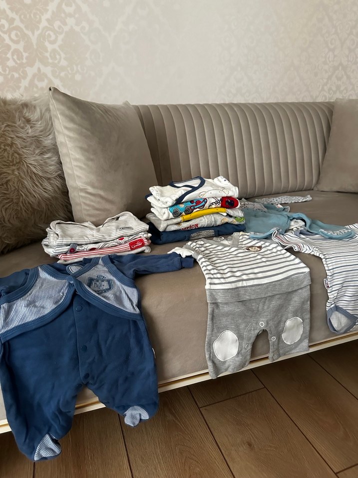 Mavi Gri Baskılı Bebek Tulumu - Görsel 5