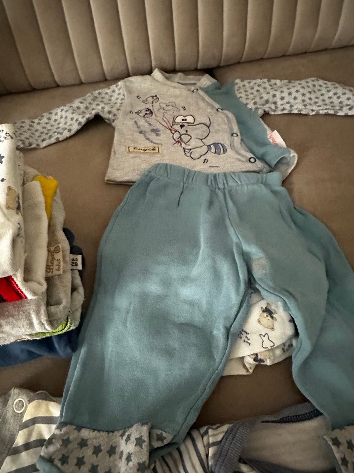 Mavi Gri Baskılı Bebek Tulumu - Görsel 2