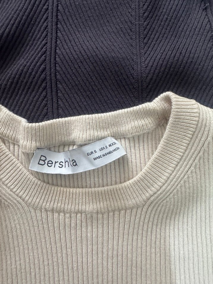 Bej ve Gri Örgü Kadın Kazak - Görsel 4