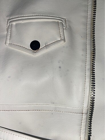 beyaz bershka oversize deri ceket - Görsel 9
