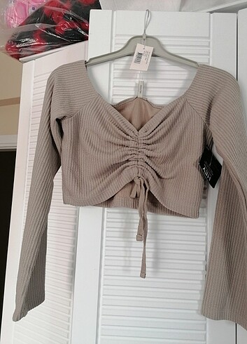 m Beden Crop bluz yeni
