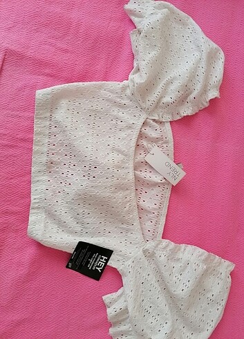 H&M Beyaz crop bluz 