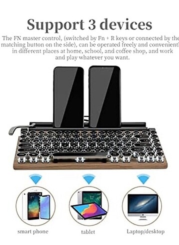 Bluetooth retro daktilo klavye
