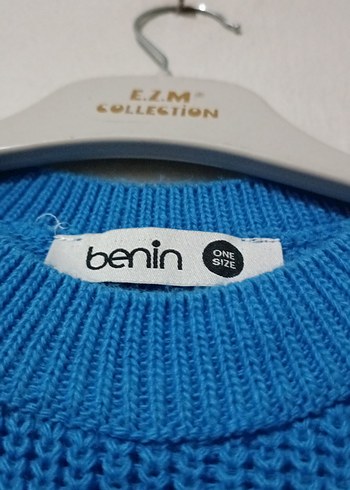 xl Beden Mavi Kadın Kolsuz Örme Yün Süveter