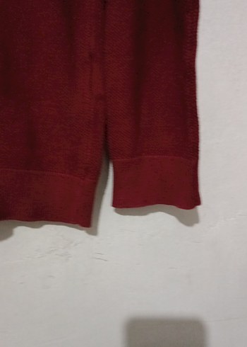 m Beden bordo Renk Bordo V Yakalı Erkek Triko Kazak polo M
