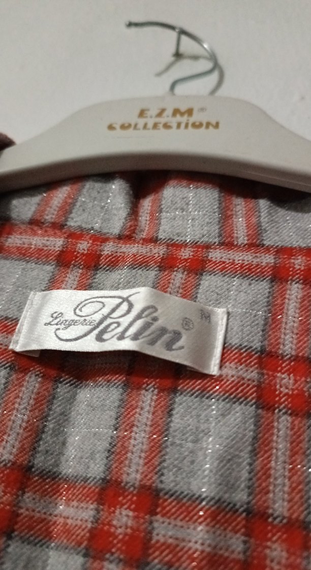 Kadın Uzun Kollu Desenli Kırmızı Gri  mevsimlik  kap  M  yeni - Görsel 3