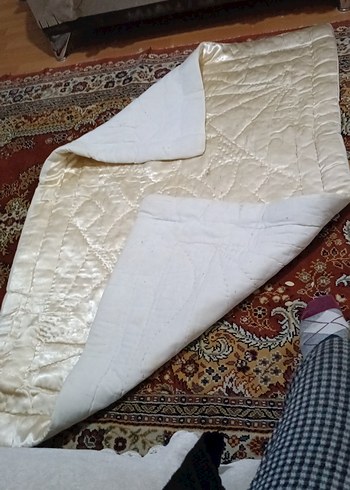 Bebek yorganı  Beyaz Düz Yatak Örtüsü - Görsel 4