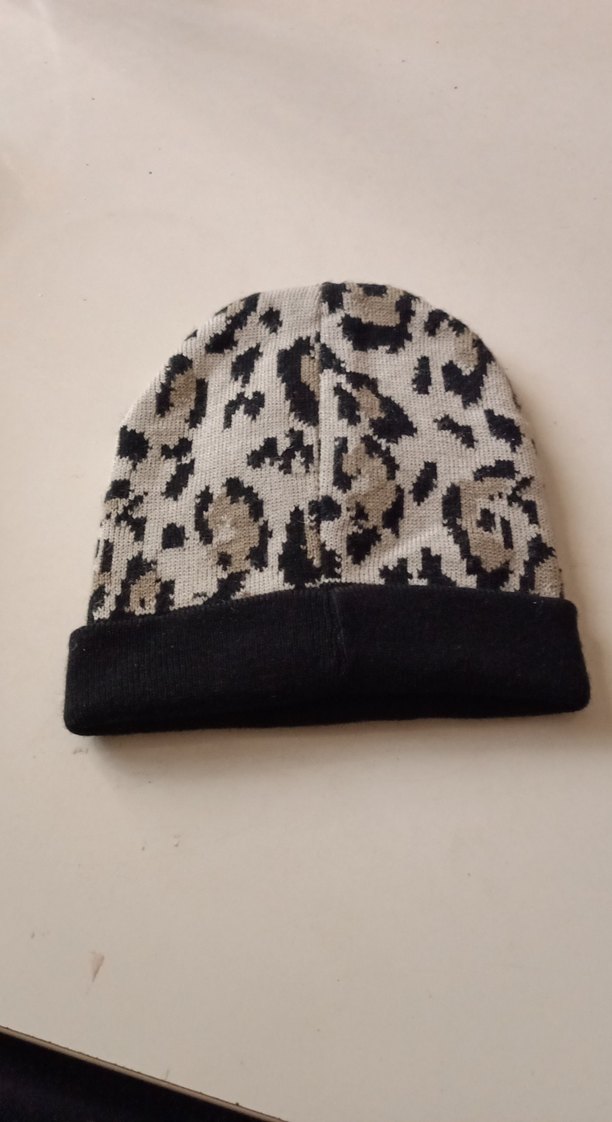 Kadın Leopar Desenli Örgü Bere - Görsel 3