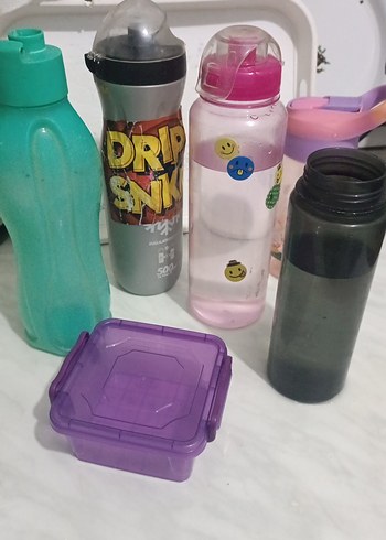 Çocuklar için renkli termos şişe ve saklama kabı hepini birlikte - Görsel 3