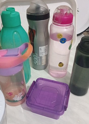 Çocuklar için renkli termos şişe ve saklama kabı hepini birlikte - Görsel 5