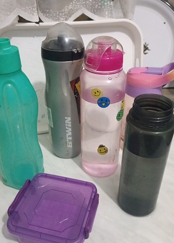 Çocuklar için renkli termos şişe ve saklama kabı hepini birlikte - Görsel 4