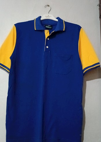 Erkek Mavi Sarı Kısa Kollu Polo Tişört  yeni sıfır ürün - Görsel 4