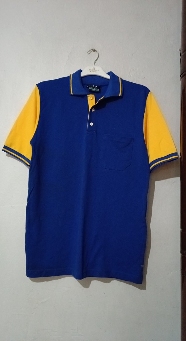 Erkek Mavi Sarı Kısa Kollu Polo Tişört  yeni sıfır ürün - Görsel 2