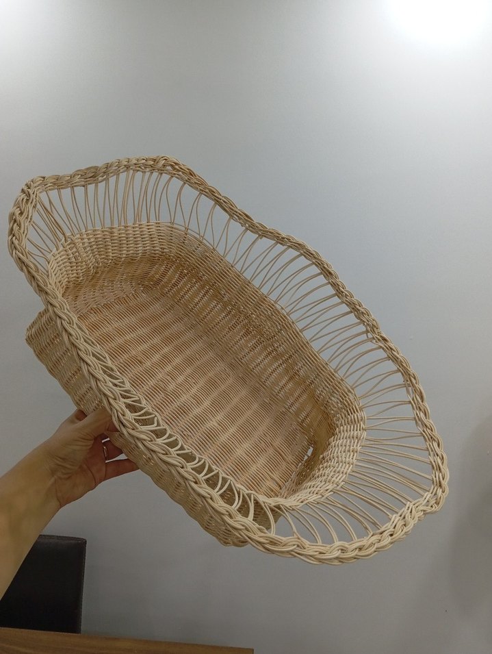 Bej Hasır Dekoratif Sepet - Görsel 2