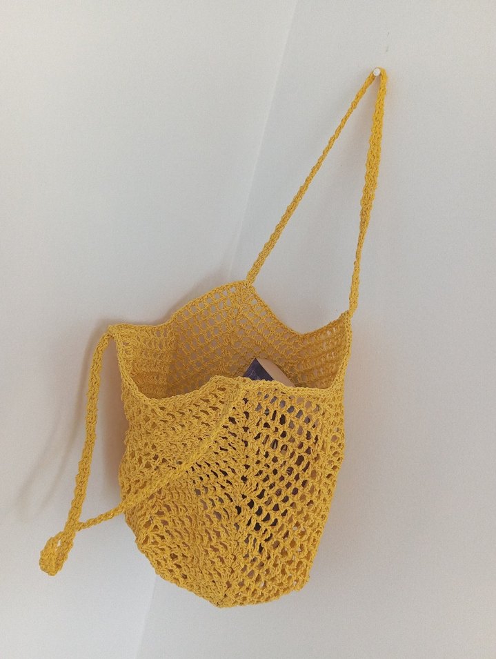 Sarı Örgü Kadın Çanta - Görsel 4