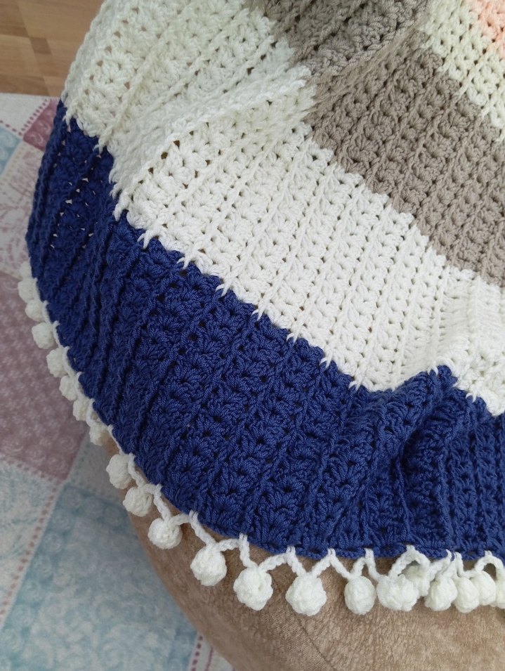 Çok Renkli Örgü Çocuk Battaniyesi - Görsel 2