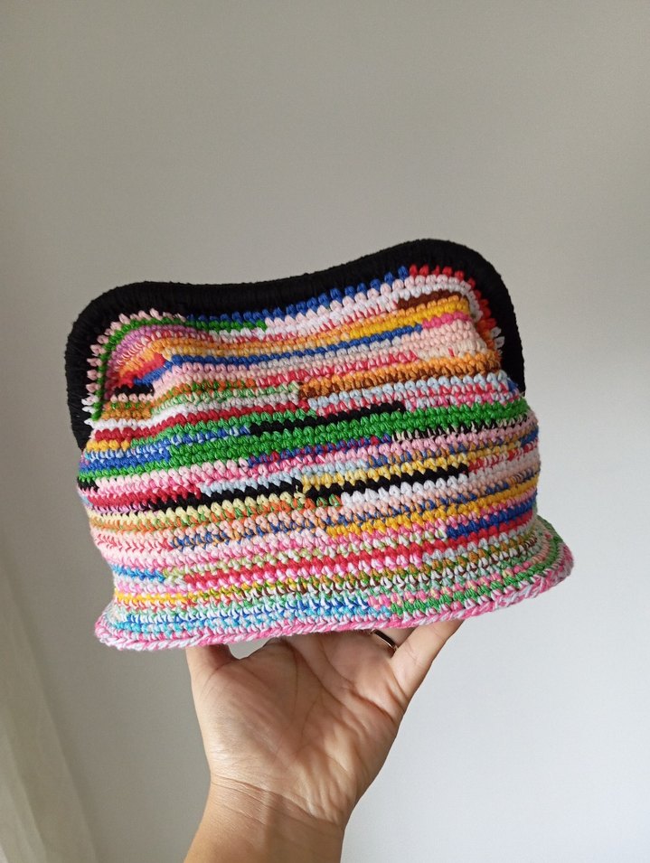 Renkli Örgü Kadın Portföy Çanta - Görsel 2