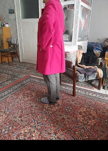 F&F Pembe Düğmeli Midi Boy Kaban