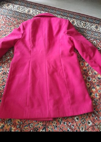 46 Beden pembe Renk Pembe Düğmeli Midi Boy Kaban