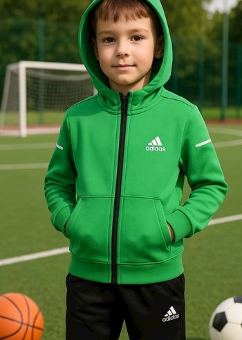 Renkli Fermuarlı Kapüşonlu Erkek Eşofman Takımı - Görsel 5