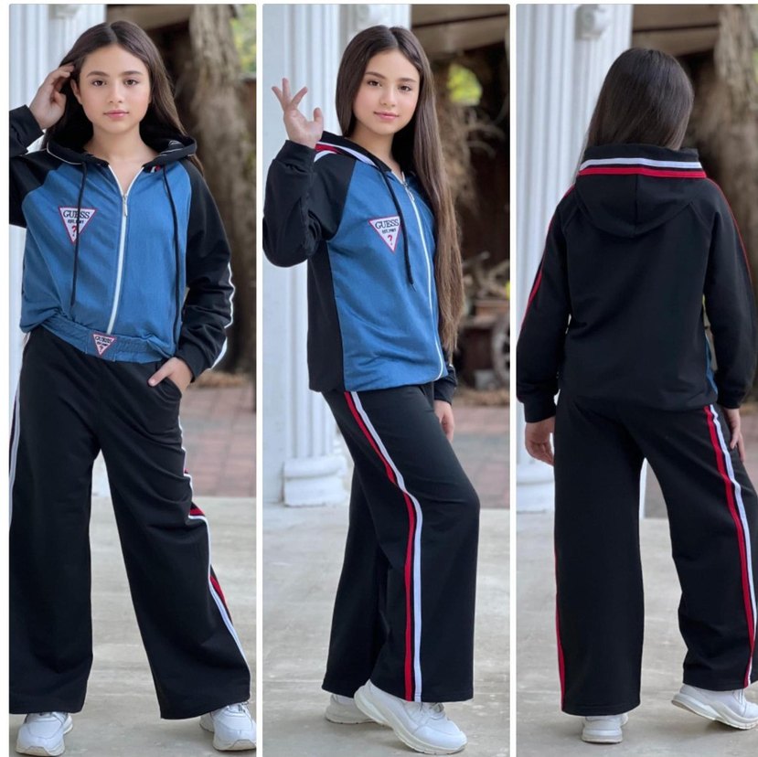 6 15 yaş arası  Mavi Kapüşonlu Eşofman Takımı - Görsel 3