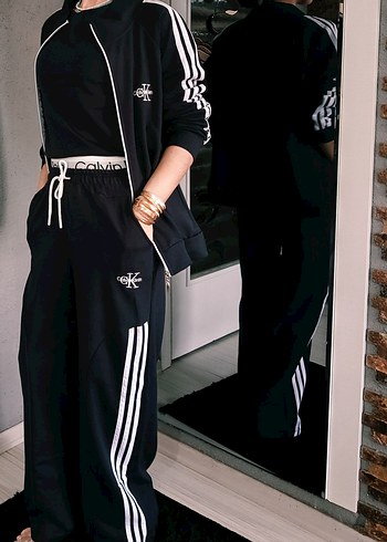 Kızlar için Lacivert Sweatpants ve üçlü Eşofman Takımı - Görsel 4