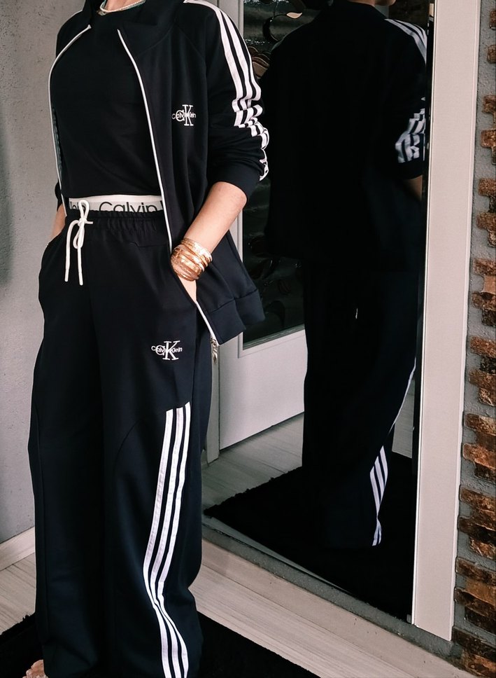 Kızlar için Lacivert Sweatpants ve üçlü Eşofman Takımı - Görsel 4