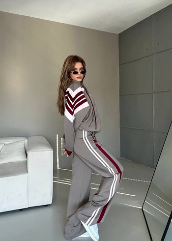alo marka Çizgili Kadın Eşofman Takımı - Görsel 2
