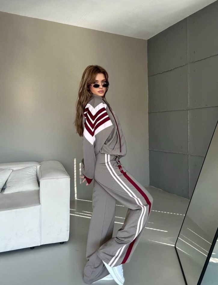 alo marka Çizgili Kadın Eşofman Takımı - Görsel 2