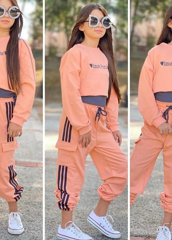 3lü takımRahat Kesim Kız Eşofman Takımı - Görsel 3