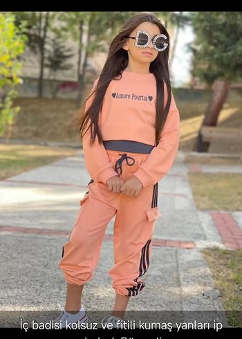 3lü takımRahat Kesim Kız Eşofman Takımı - Görsel 2