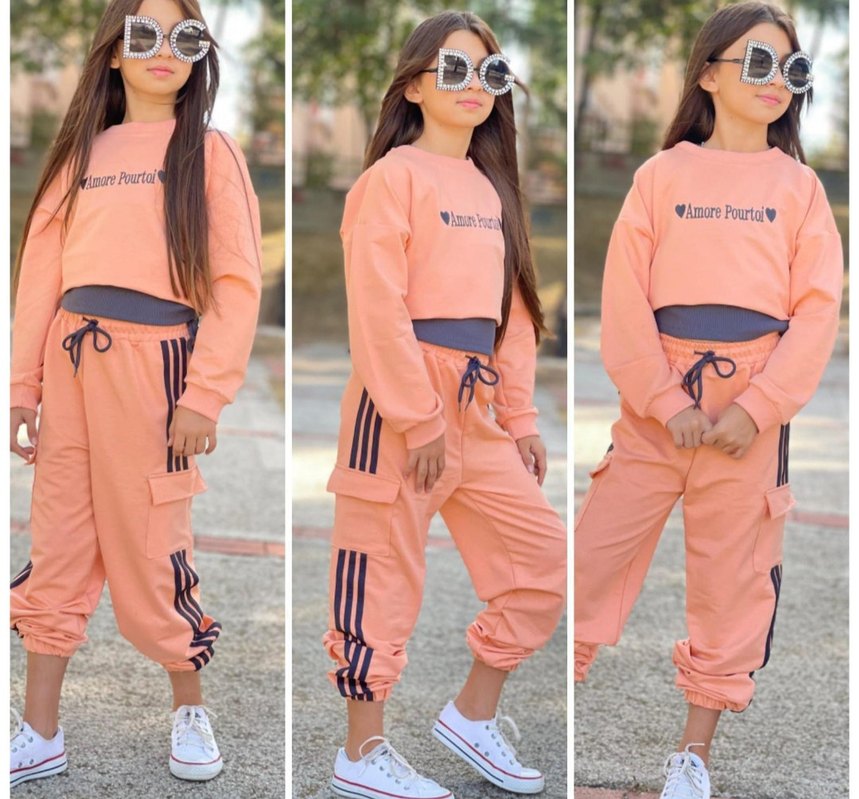 3lü takımRahat Kesim Kız Eşofman Takımı - Görsel 3