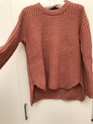 Bershka Gül kurusu renginde knitwear sırt dekolteli kalın kazak