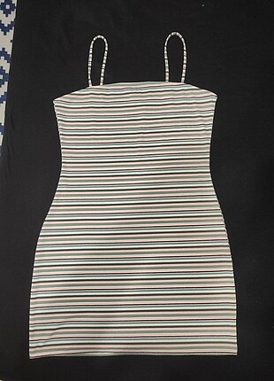 H&M Çizgili Mini Elbise