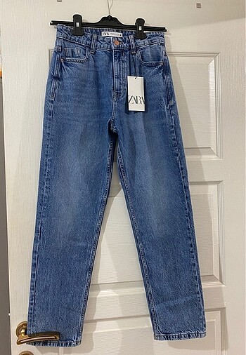 Zara yüksek bel mom jean