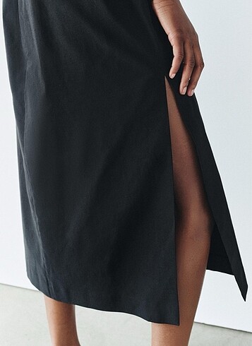 s Beden Zara cut out detaylı midi elbise