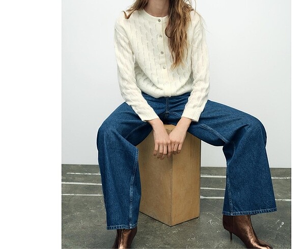 Zara yünlü dalgalı ceket