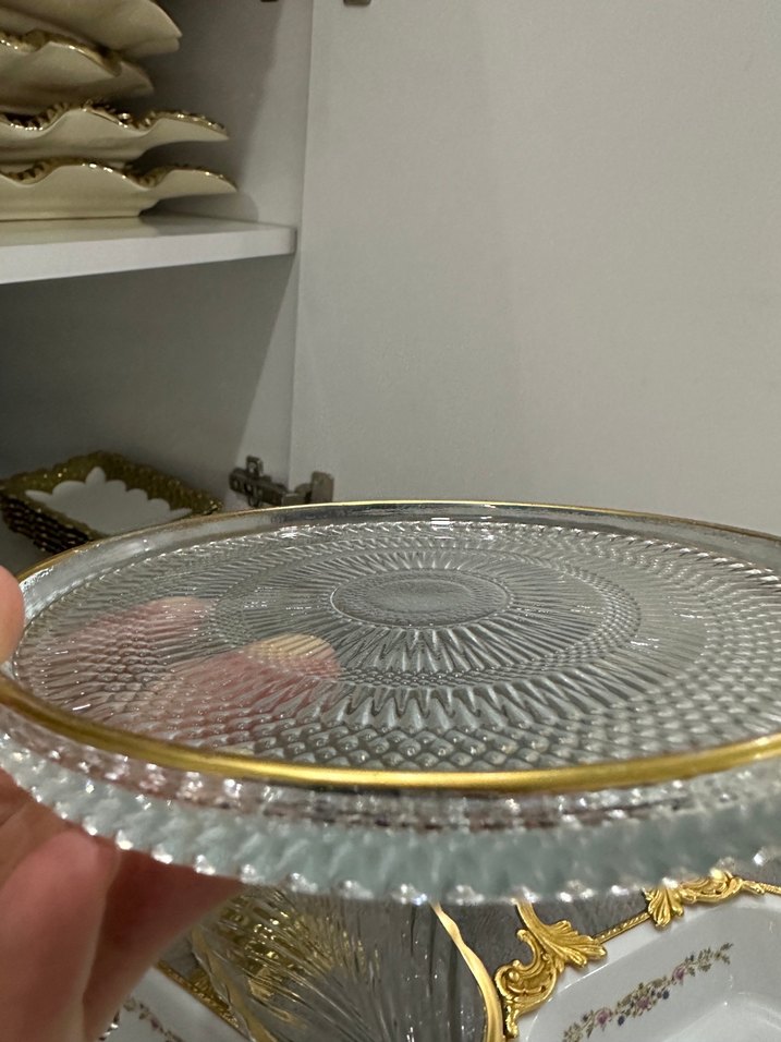 Altın Kenarlı Cam Tabak - Görsel 2