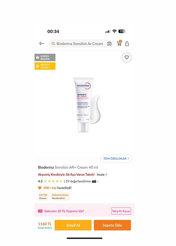 Bioderma Bioderma Sensibio AR+ Sakinleştirici Nemlendirici Krem