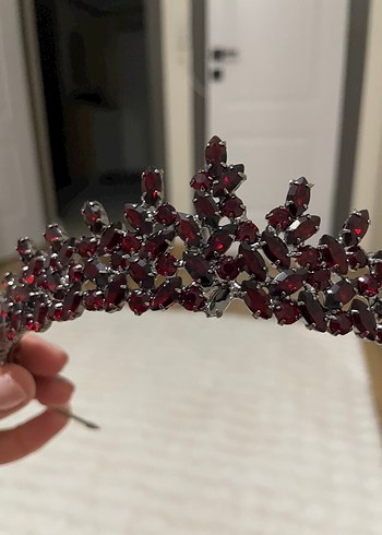 Diğer Bordo Kristal Taşlı Kadın kına taç