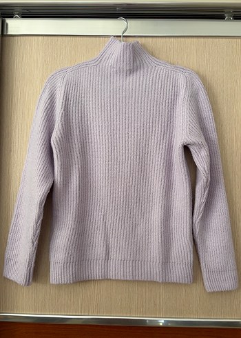 Mor Yüksek Yakalı Örme Kadın Kazak - Görsel 2