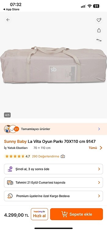  Beden Sunny baby park yatak