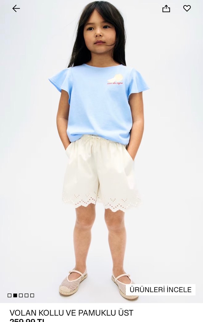 H&M Volan Kollu Baskılı Üst - Görsel 2