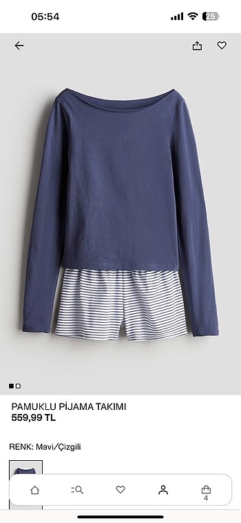H&M PAMUKLU PİJAMA TAKIMI