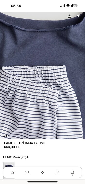 H&M H&M PAMUKLU PİJAMA TAKIMI